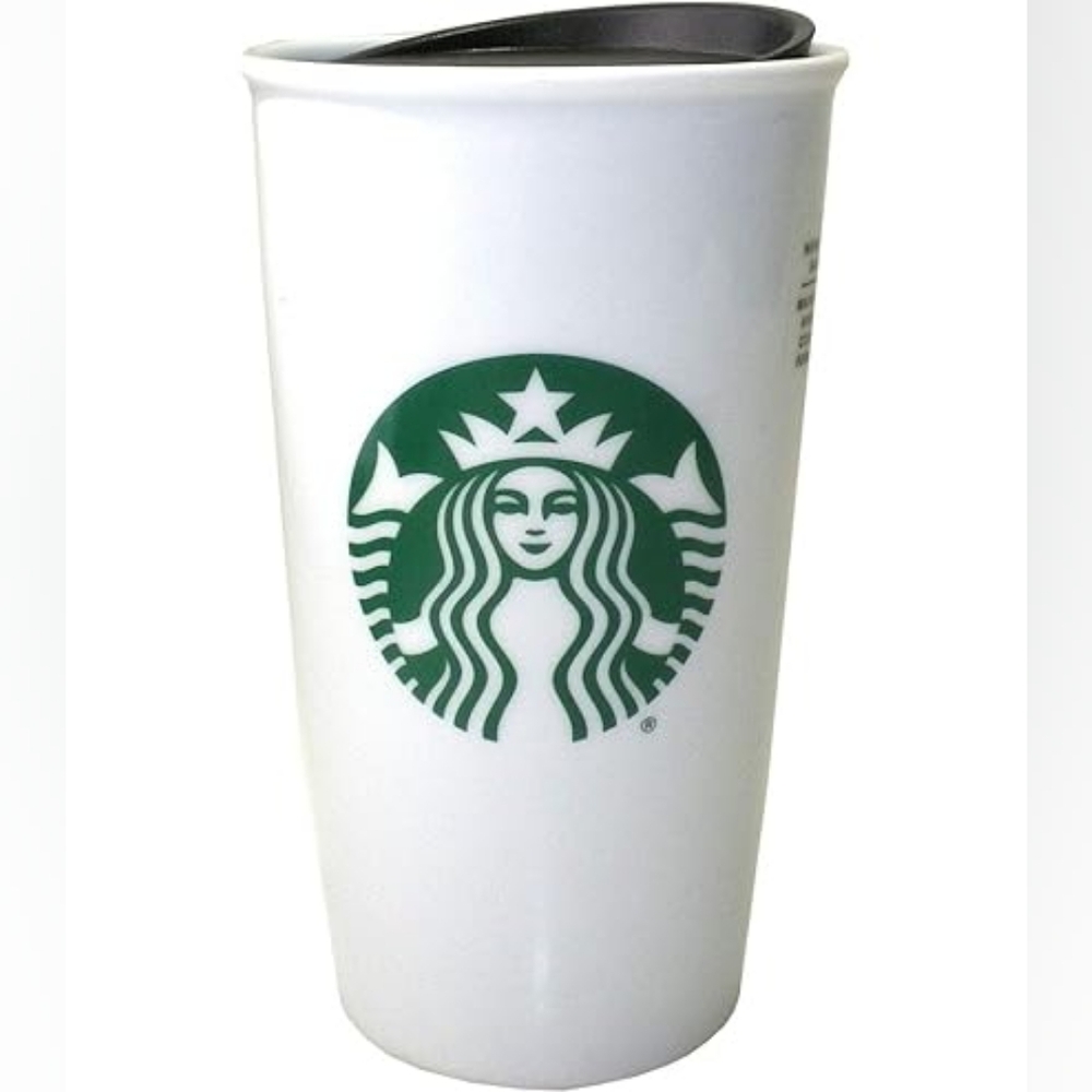 Starbucks Ceramic Travel Mug 10 Oz White Tumbler NO LID